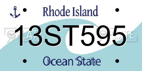 13ST595 Rhode Island License Plate