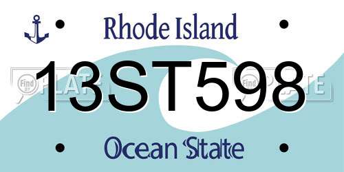 13ST598 Rhode Island License Plate