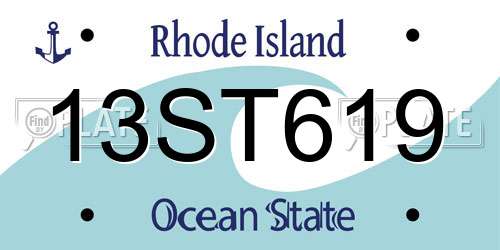 13ST619 Rhode Island License Plate
