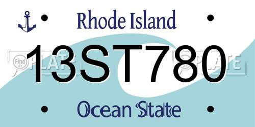 13ST780 Rhode Island License Plate