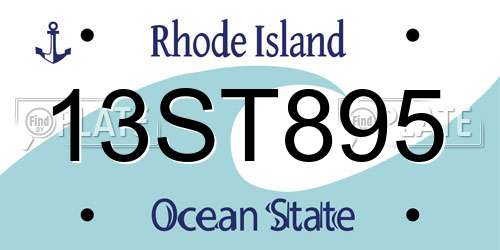 13ST895 Rhode Island License Plate