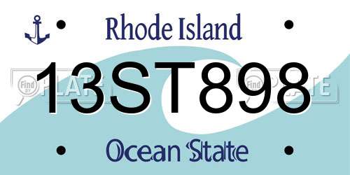 13ST898 Rhode Island License Plate