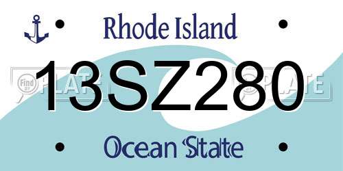13SZ280 Rhode Island License Plate