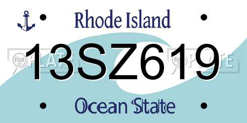 13SZ619 Rhode Island License Plate