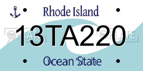 13TA220 Rhode Island License Plate