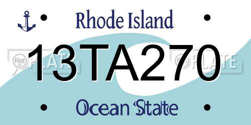13TA270 Rhode Island License Plate