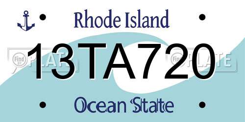 13TA720 Rhode Island License Plate