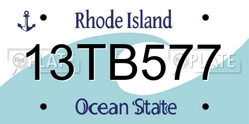 13TB577 Rhode Island License Plate