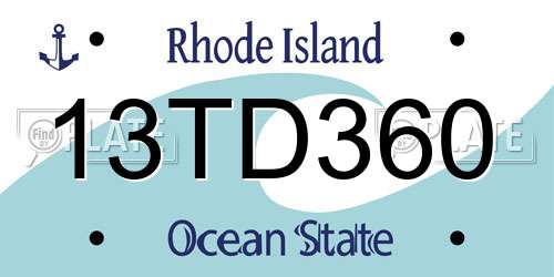 13TD360 Rhode Island License Plate
