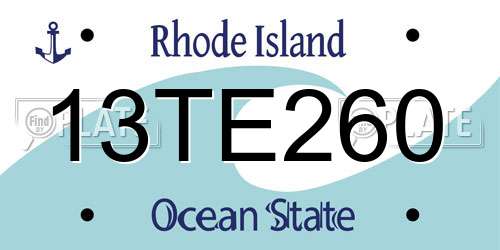 13TE260 Rhode Island License Plate