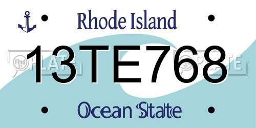 13TE768 Rhode Island License Plate
