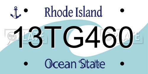 13TG460 Rhode Island License Plate