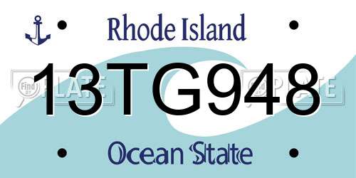13TG948 Rhode Island License Plate