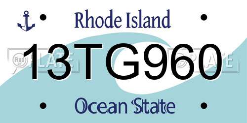 13TG960 Rhode Island License Plate