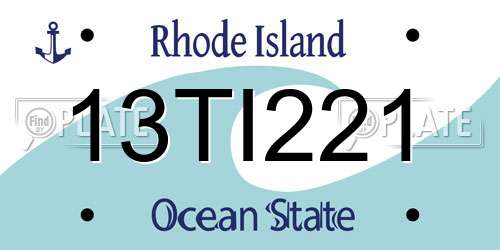 13TI221 Rhode Island License Plate