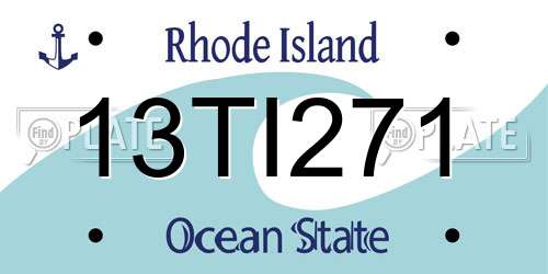 13TI271 Rhode Island License Plate