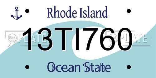 13TI760 Rhode Island License Plate