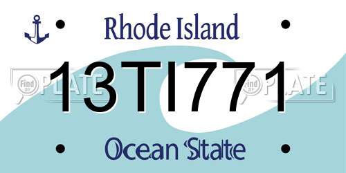 13TI771 Rhode Island License Plate