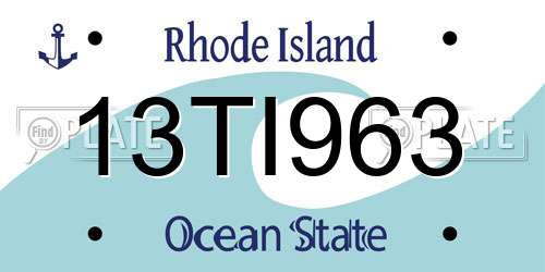 13TI963 Rhode Island License Plate