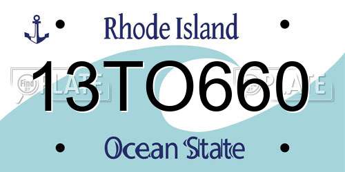 13TO660 Rhode Island License Plate