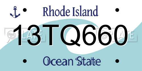 13TQ660 Rhode Island License Plate