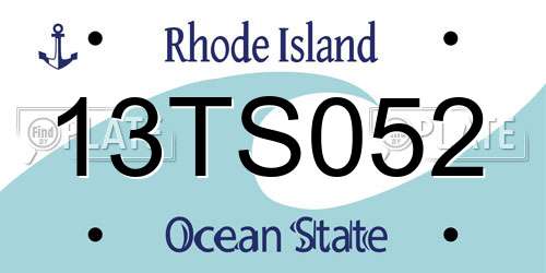 13TS052 Rhode Island License Plate
