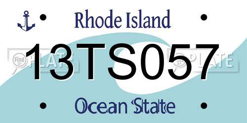 13TS057 Rhode Island License Plate
