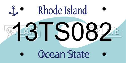 13TS082 Rhode Island License Plate
