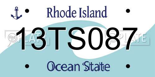 13TS087 Rhode Island License Plate