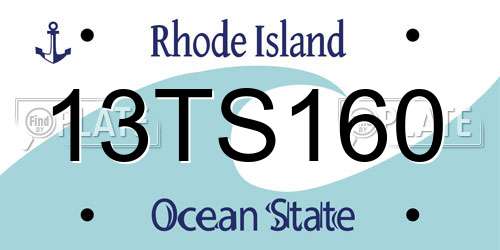 13TS160 Rhode Island License Plate