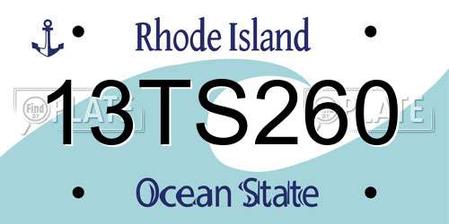 13TS260 Rhode Island License Plate