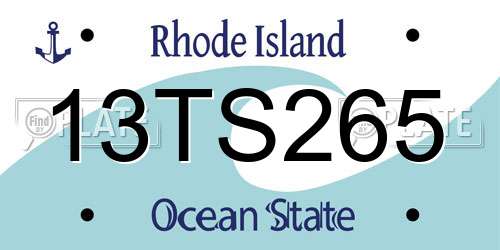 13TS265 Rhode Island License Plate