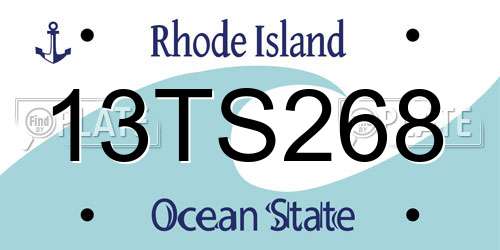 13TS268 Rhode Island License Plate