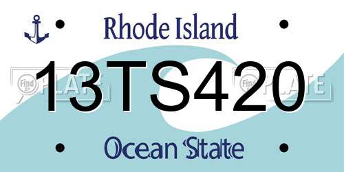 13TS420 Rhode Island License Plate
