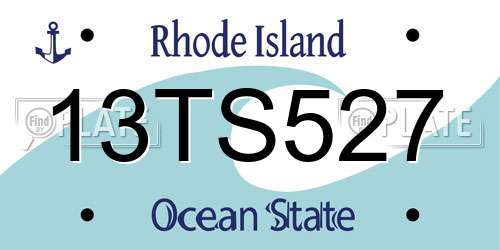 13TS527 Rhode Island License Plate
