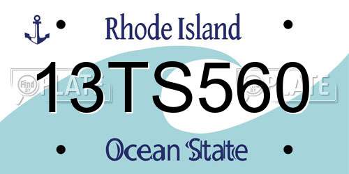 13TS560 Rhode Island License Plate