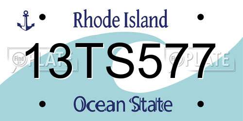 13TS577 Rhode Island License Plate