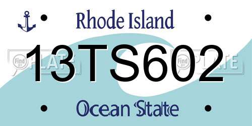 13TS602 Rhode Island License Plate