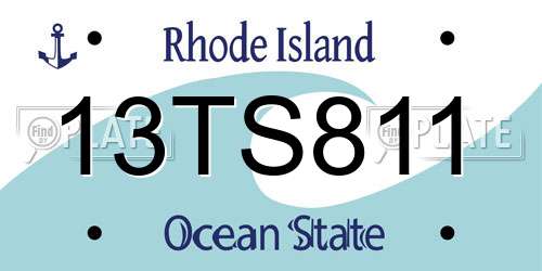 13TS811 Rhode Island License Plate