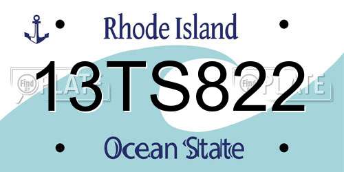 13TS822 Rhode Island License Plate