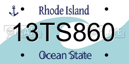 13TS860 Rhode Island License Plate