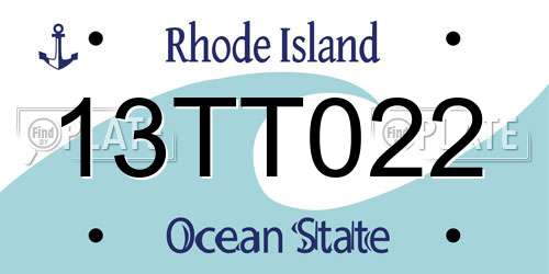13TT022 Rhode Island License Plate