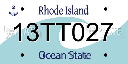 13TT027 Rhode Island License Plate