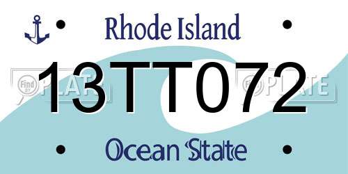 13TT072 Rhode Island License Plate
