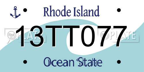 13TT077 Rhode Island License Plate