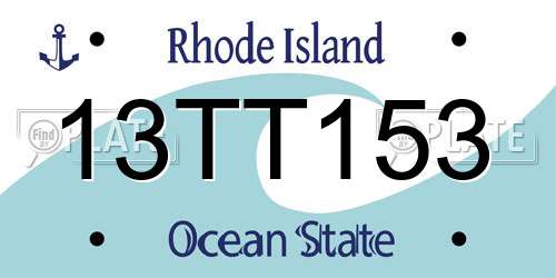 13TT153 Rhode Island License Plate