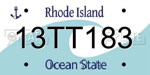 13TT183 Rhode Island License Plate