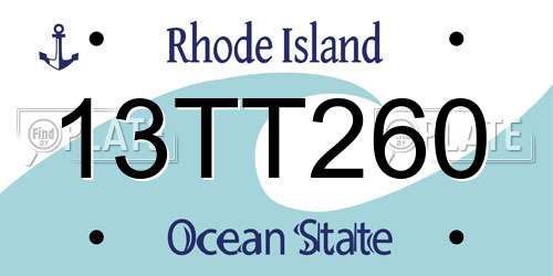 13TT260 Rhode Island License Plate