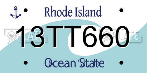 13TT660 Rhode Island License Plate