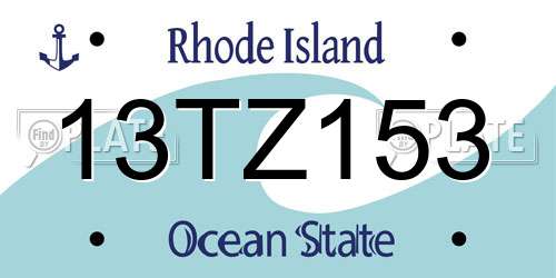13TZ153 Rhode Island License Plate